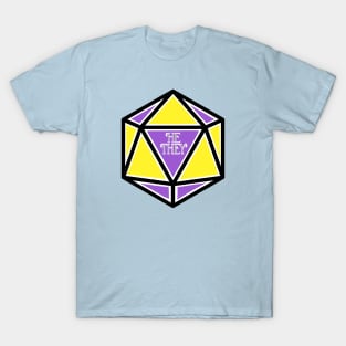 Nonbinary Pronoun Pride D20 He/They T-Shirt